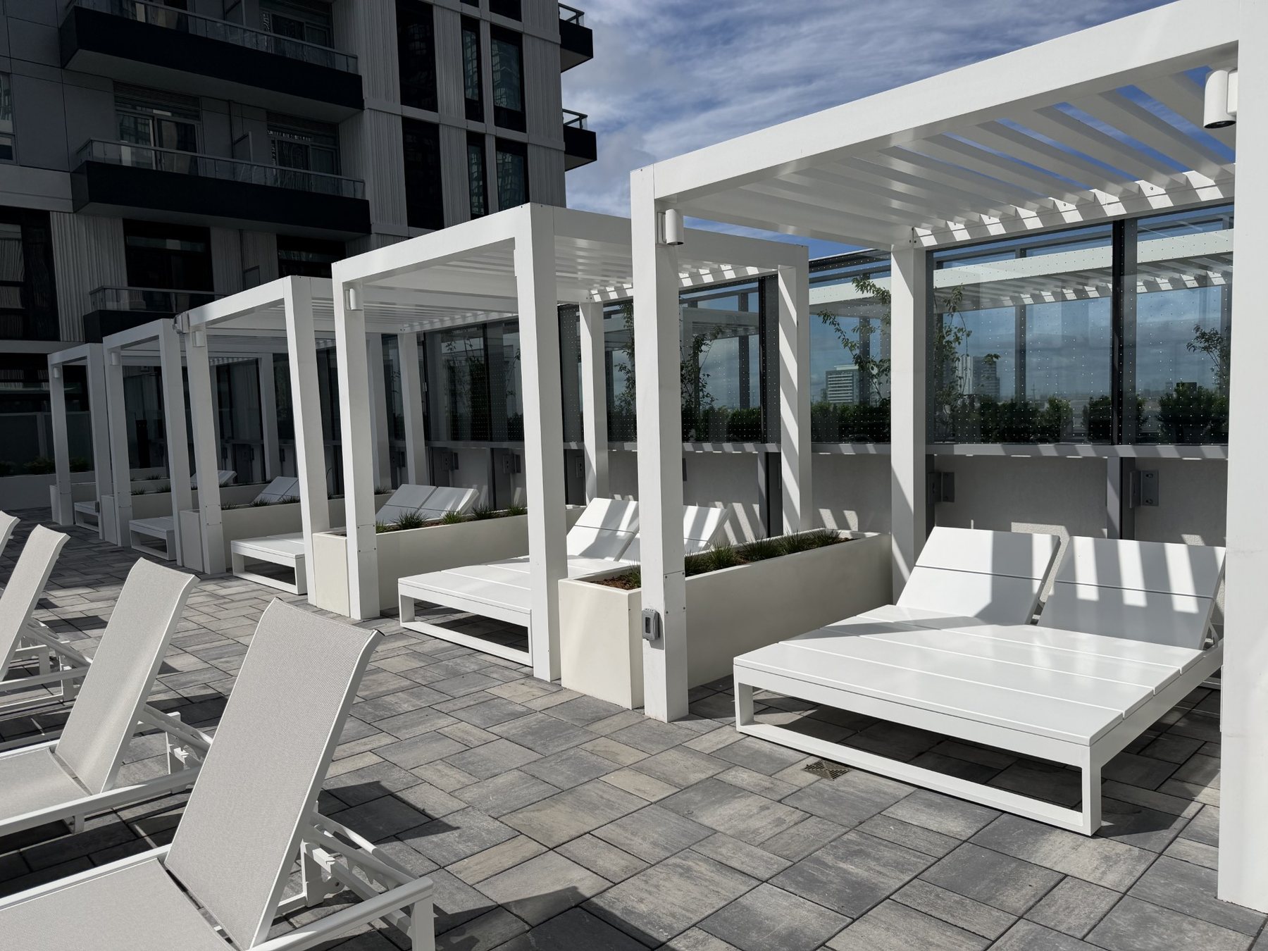 Rooftop cabanas and lounge seating
